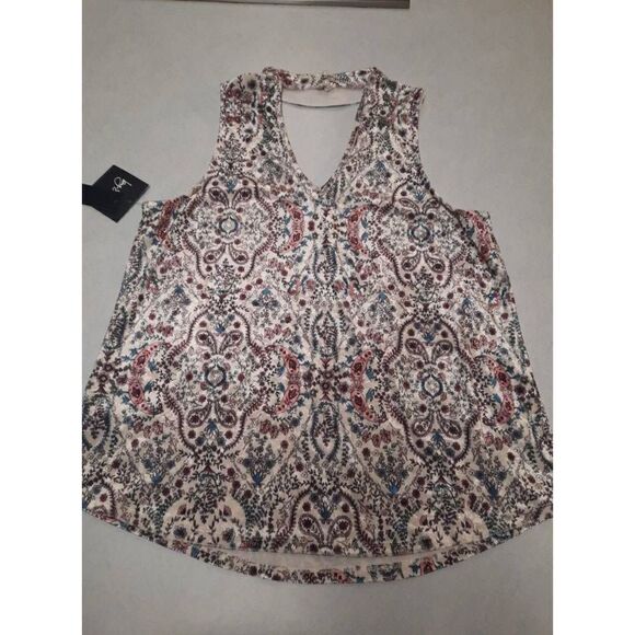 By & By XL Velvet Collared Tank Top Paisley - Picture 6 of 6